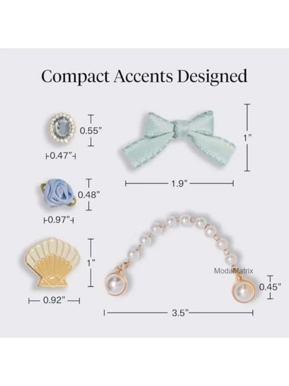 Interchangeable Charm Set for Hair Clips and Brushes - 6pcs Durable Assorted